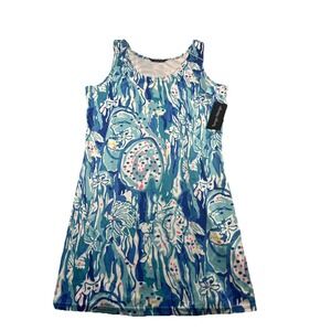 Tango Mango Multicolor Shift Dress Sleeveless Abstract Tropical Women XL NWT